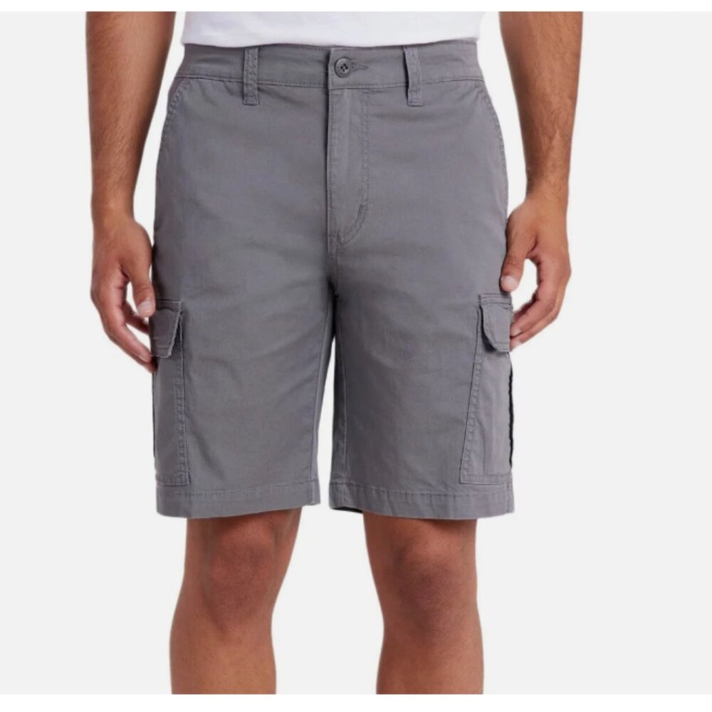 UNIONBAY Men's Relaxed Fit Flex Waist Cargo Short (Gray, 30)